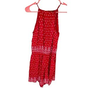 H&M Coachella High Neck red Romper w/pockets sz 12. NWT.